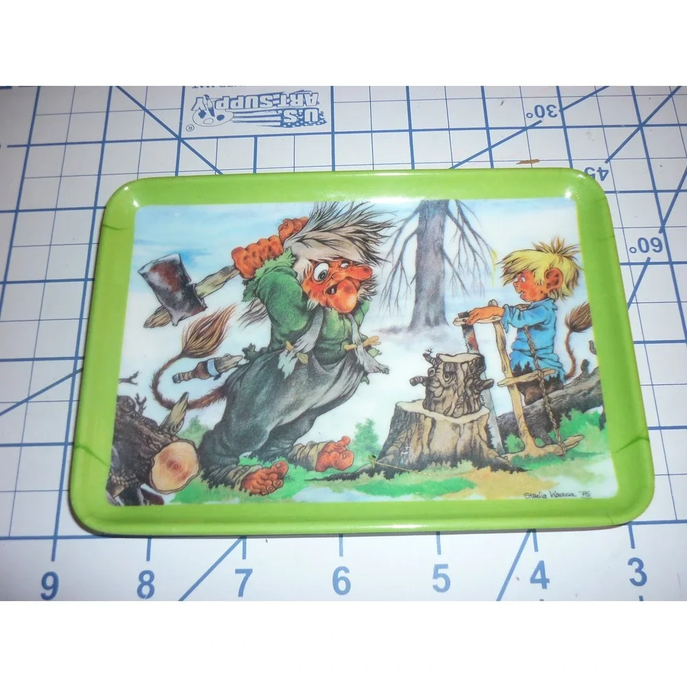 Vintage 1975 Steila‎ Kaasa Norwegian Troll Melamine Mini Tray Scandinavian Art